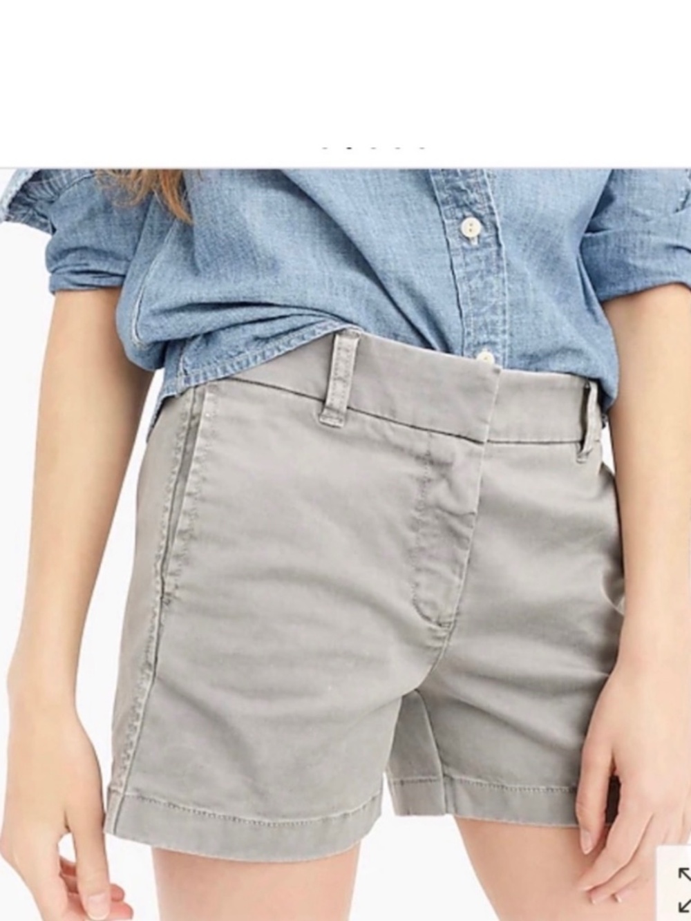 J Crew Classic Cotton Chino 4” Inseam Grey Wash Shorts SZ 4